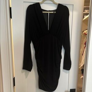 Dynamite Black Plunge Dolman Sleeve Bodycon Dress